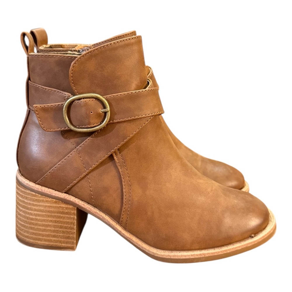 b.o.c. by Born Foxy Brown Stacked Heel Ankle Booties Women’s Size 7.5 M